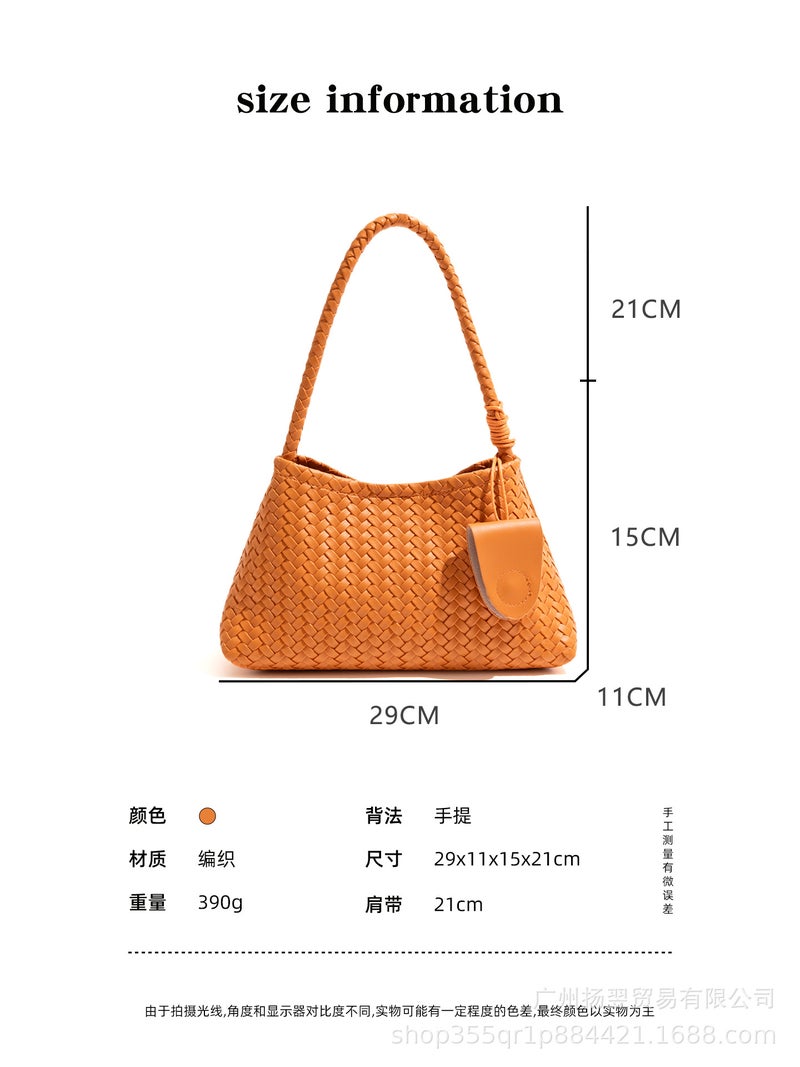 Handmade Simple Woven Women'S Bag Style Elegant Armpit Bag Personalized One-Shoulder Classic Baguette Bag Trendy Bag - Image 5