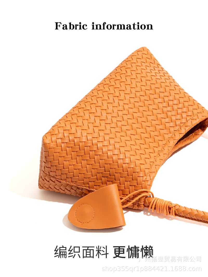 Handmade Simple Woven Women'S Bag Style Elegant Armpit Bag Personalized One-Shoulder Classic Baguette Bag Trendy Bag - Image 4