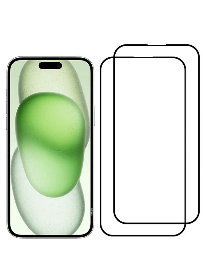 CATANES 2 Pack For iPhone 15 Screen Protector Scratch and Shatter Resistant Anti Bubble HD Clear Glass  - Image 2