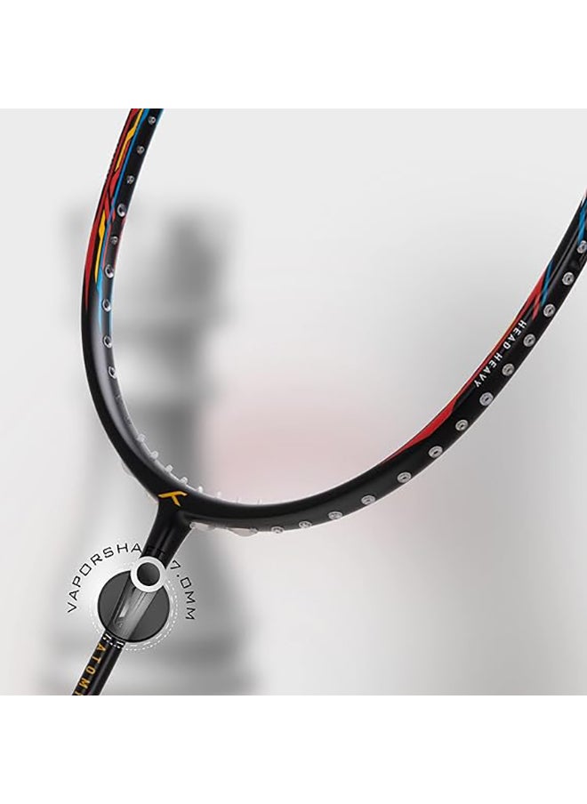 HUNDRED - ATOMIC-X 38 PWR Carbon Fibre Strung Badminton Racket with Full Racket Cover  | For Intermediate Players | 85 grams | Maximum String Tension - 38lbs - Image 1