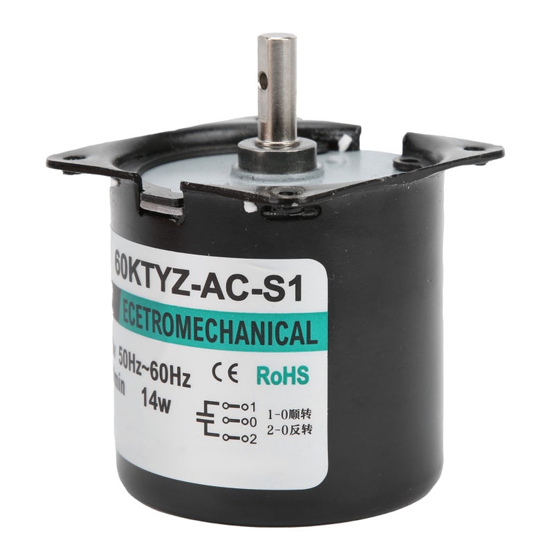 AC Synchronous Motor 14W Permanent Magnet Low Speed 2‑Way High Torsion Central Shaft XD60KTYZ80rpm/min AC110V - Image 3