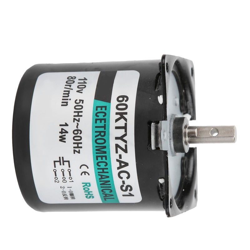 AC Synchronous Motor 14W Permanent Magnet Low Speed 2‑Way High Torsion Central Shaft XD60KTYZ80rpm/min AC110V - Image 2