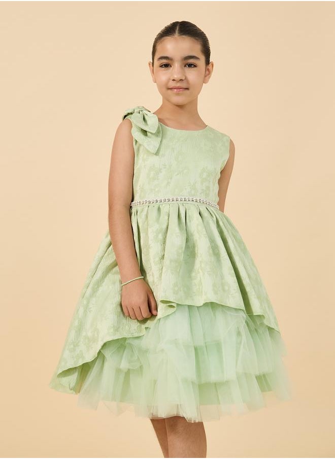 Styli - Mesh Hem Layered Sleeveless Dress - Image 1