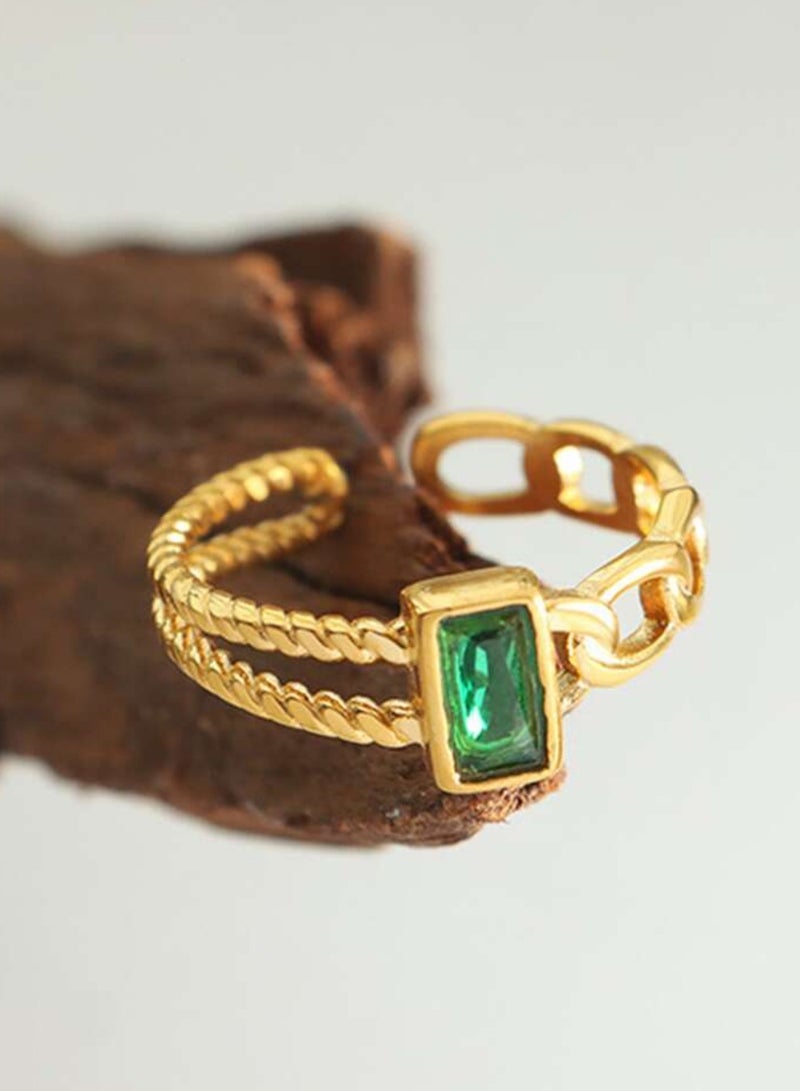 إيكوال خاتم نسائي أنيق باللون الذهبي بمقاس موحد - Image 2