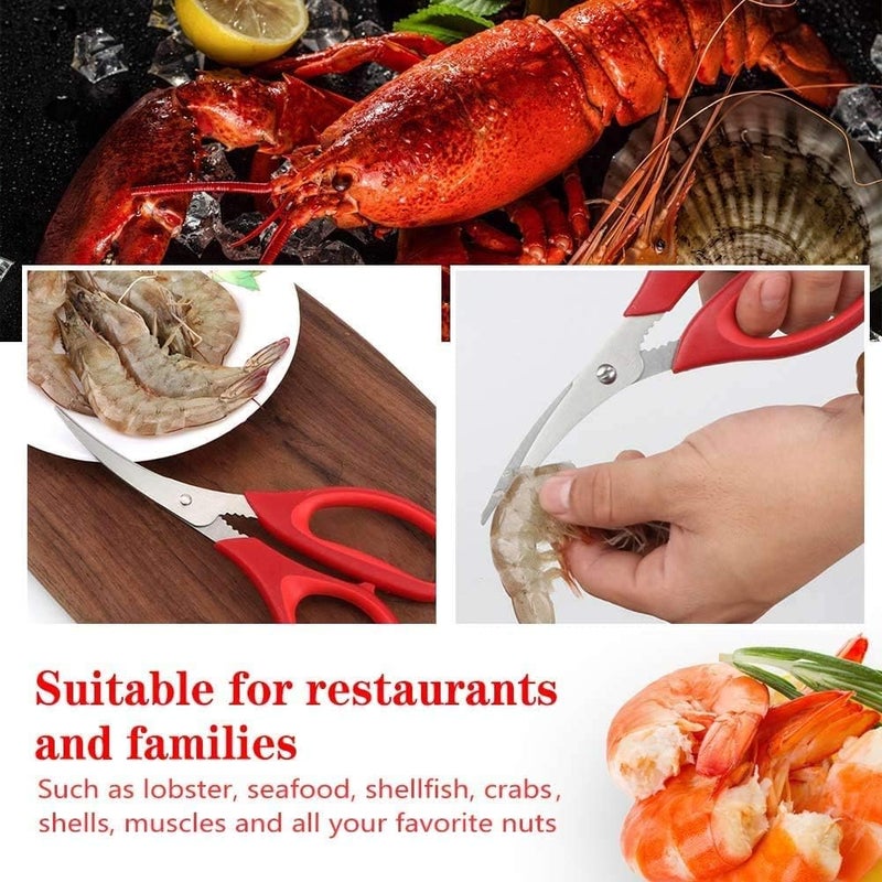 TORINALITAL Kitchen Seafood Scissor for Crab Legs, 4 Pack Crab Leg Lobster Shell Cracker, Lobster Shrimp Crayfish Crawfish Scissors Fish Scissors, Seafood Crab Legs Crackers and Tools - Image 2