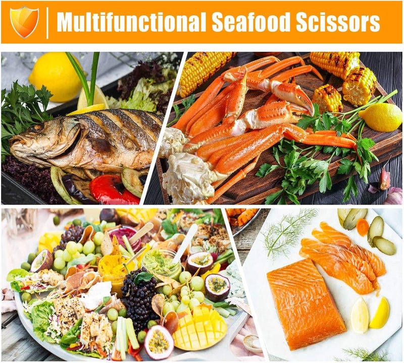 TORINALITAL Kitchen Seafood Scissor for Crab Legs, 4 Pack Crab Leg Lobster Shell Cracker, Lobster Shrimp Crayfish Crawfish Scissors Fish Scissors, Seafood Crab Legs Crackers and Tools - Image 5