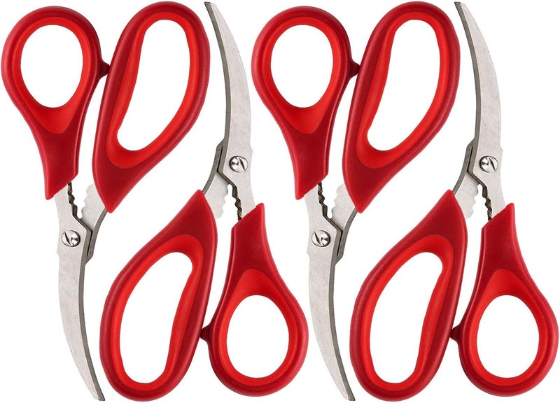 TORINALITAL Kitchen Seafood Scissor for Crab Legs, 4 Pack Crab Leg Lobster Shell Cracker, Lobster Shrimp Crayfish Crawfish Scissors Fish Scissors, Seafood Crab Legs Crackers and Tools - Image 1