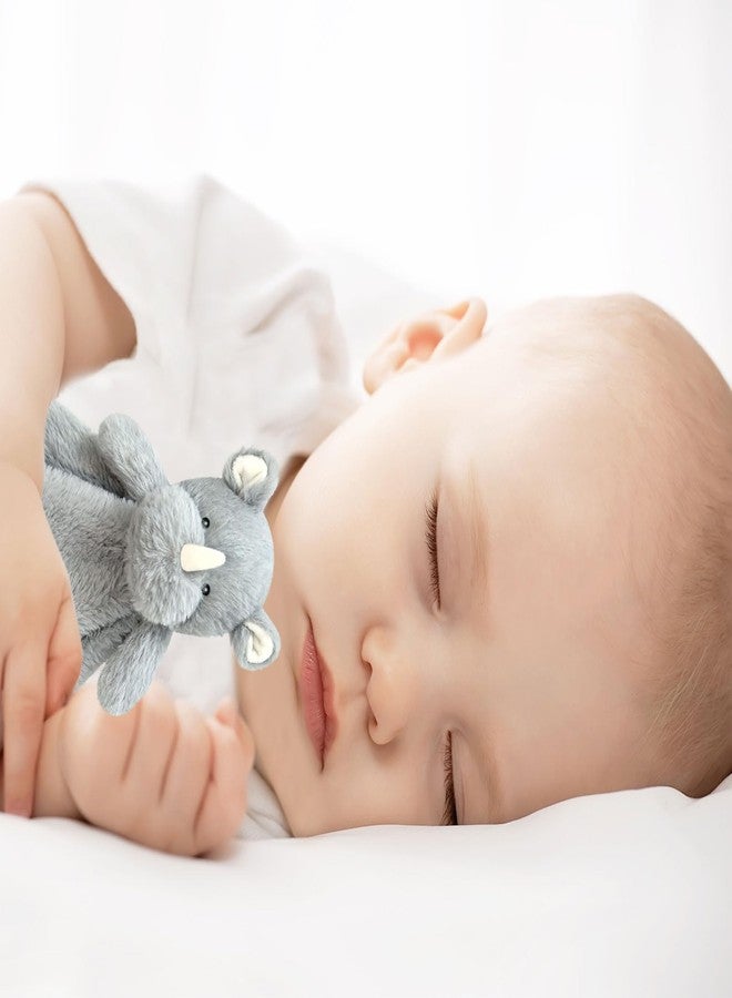 Doindute Baby Gray Rhino Soft Stuffed Animal Security Blanket, Plush Rhino Character Lovey Blanket, Baby Shower/Nursery Gift, Newborn Infant Toddler Snuggle Blankie for Girls Boys, 14 Inches - Image 5