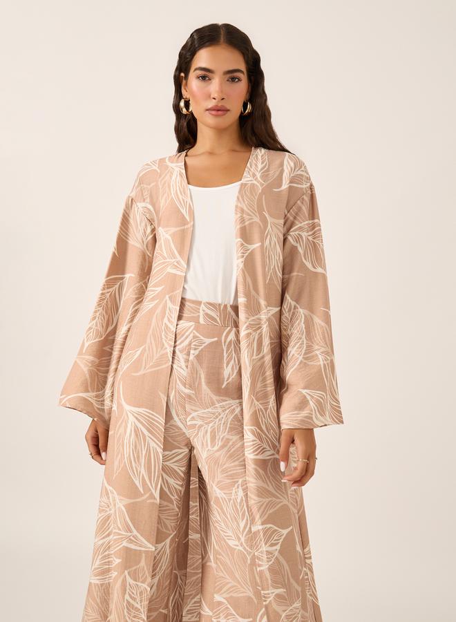 Styli Floral Print Kimono and Wide Leg Trousers Co-Ords - Image 2