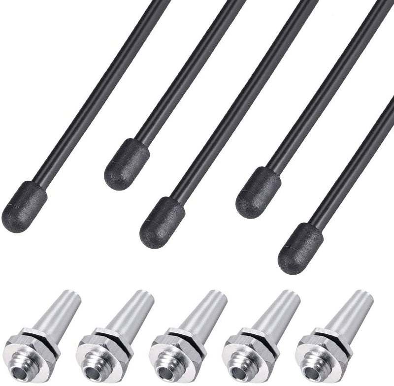 Heyiarbeit RC Antenna Tube Black with Siliver Mount and Cap for RC Boat 5pcs - Image 2