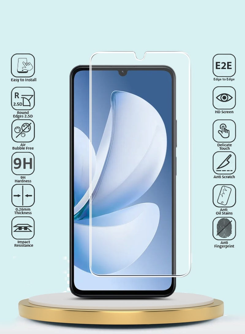 جيماكس واقي شاشة زجاجي مقوّى Realme Note 70 4G 2025 سلسلة GMAX بريميوم حواف منحنية 9H 2.5D - شفاف - Image 2