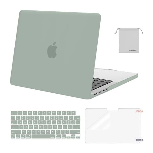 MOSISO Compatible with MacBook Pro 14 inch Case 2025 2024 2023 2022 2021 M5 M4 M3 M2 M1 A3434 A3112 A3185 A3401 A2918 A2992 A2779 A2442, Hard Shell&Keyboard Cover&Screen Film&Pouch, Antique Green - Image 1