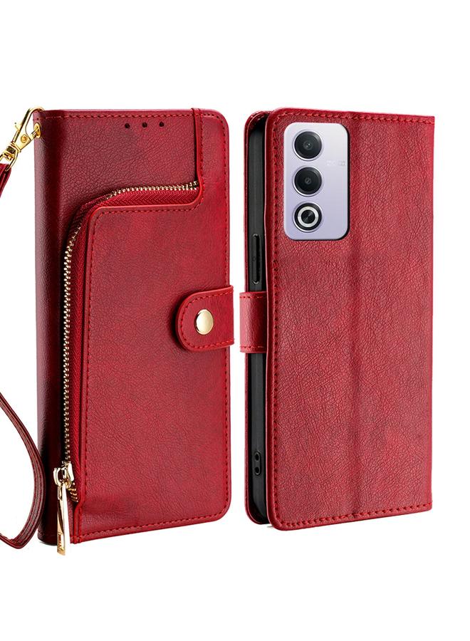 اس-توب جراب هاتف OPPO A3 Pro 5G من الهند، جراب هاتف جلدي بسحاب - Image 1