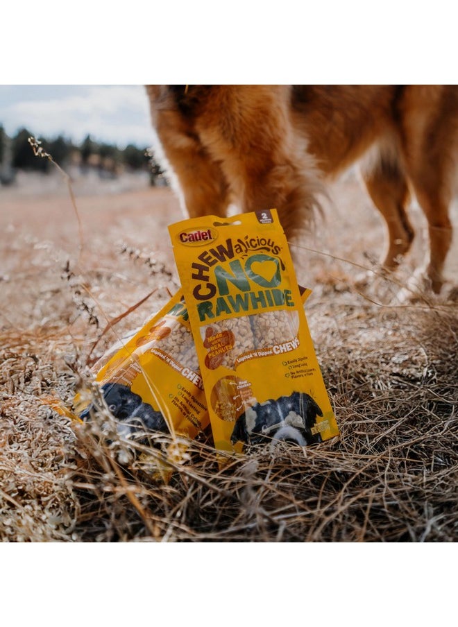 Cadet Cadet Chewalicious Layered 'N Dipped with Peanuts, Rawhide-Free Dog Chews, Limited-Ingredient & Long-Lasting Chew Treats for Dogs, Made with Real Chicken, Peanut Flavor, 2 Pack  - Image 4