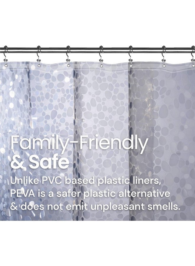 Kuber Industries AC Curtain | PVC Door Window Curtain | Curtains for Door | Curtain for Bathroom | Window Blackout Curtain | Shower Curtain with 8 Rings | 9 Feet | Stone Print | Transparent - Image 3