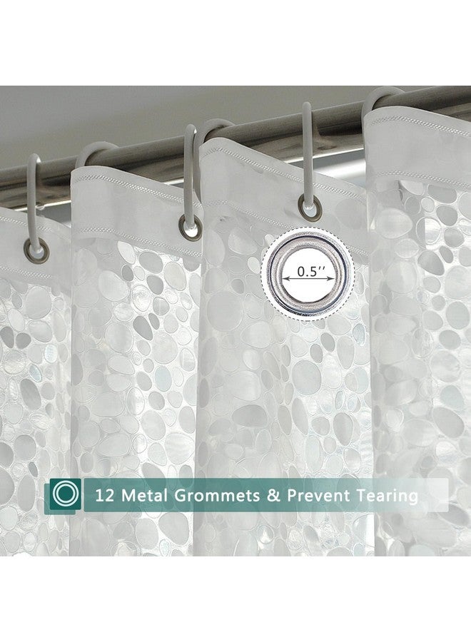 Kuber Industries AC Curtain | PVC Door Window Curtain | Curtains for Door | Curtain for Bathroom | Window Blackout Curtain | Shower Curtain with 8 Rings | 9 Feet | Stone Print | Transparent - Image 2