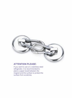 KASTWAVE Carabiner Magnetic Hooks, KASTWAVE 100LBS Strong Heavy Duty Neodymium Magnet Hooks with Swivel Carabiner Hook, Great for Your Kitchen, Refrigerator and Other Magnetic Surfaces (4 Pack) Silvery  - Image 3