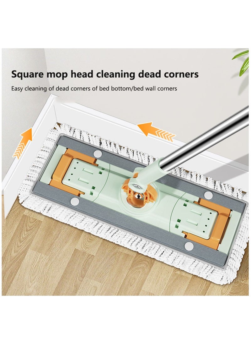 Arabest Spin Mop Bucket with Wringer System Extended Mop Handle Mop and Bucket for Floors Cleaning with 2 Replacement Head - Image 3