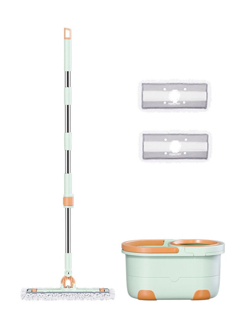Arabest Spin Mop Bucket with Wringer System Extended Mop Handle Mop and Bucket for Floors Cleaning with 2 Replacement Head - Image 1