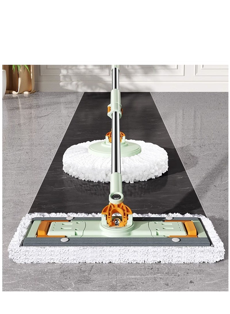 Arabest Spin Mop Bucket with Wringer System Extended Mop Handle Mop and Bucket for Floors Cleaning with 2 Replacement Head - Image 5