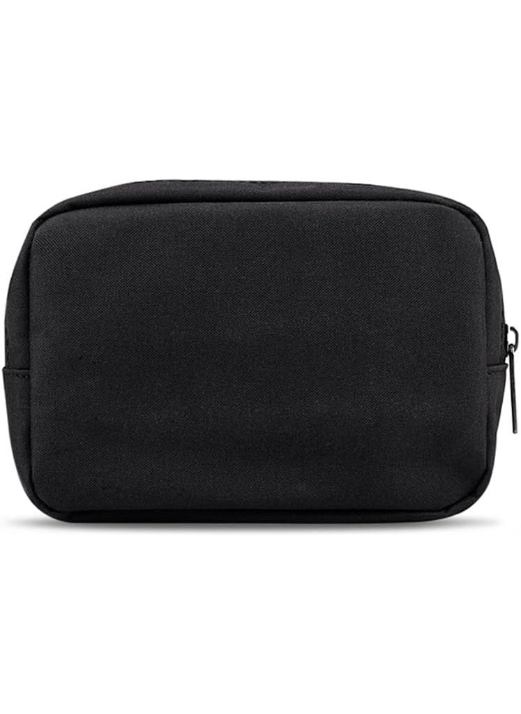 ERCRYSTO Universal Electronics/Accessories Soft Carrying Case Bag, Durable & Light-weight,Suitable for Out-going, Business, Travel and Cosmetics Kit (Small-Black) 
