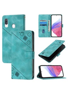 For Samsung Galaxy A40 Skin Feel Embossed Leather Phone Case(Green)