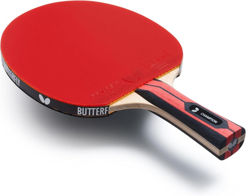 Butterfly Team Champion Table Tennis Bat, Professional Table Tennis Bat for Advanced & Experienced Players, ITTF Approved for Competitions, Black, Red, Concave - Image 3