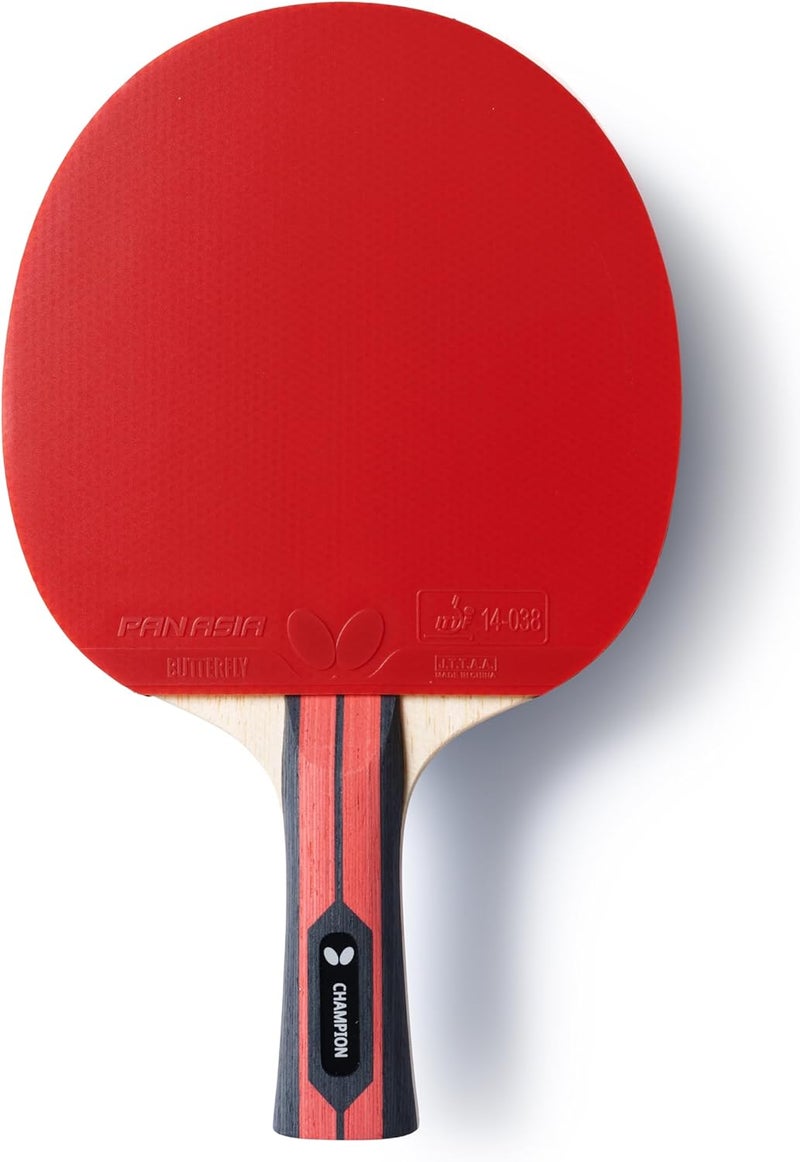 Butterfly Team Champion Table Tennis Bat, Professional Table Tennis Bat for Advanced & Experienced Players, ITTF Approved for Competitions, Black, Red, Concave - Image 2