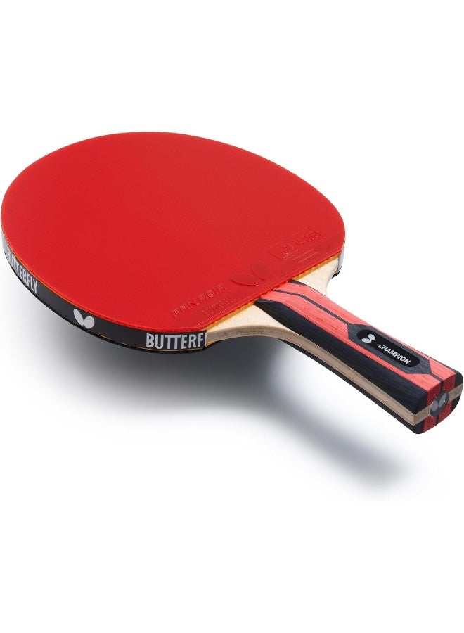 Butterfly Team Champion Table Tennis Bat, Professional Table Tennis Bat for Advanced & Experienced Players, ITTF Approved for Competitions, Black, Red, Concave - Image 3