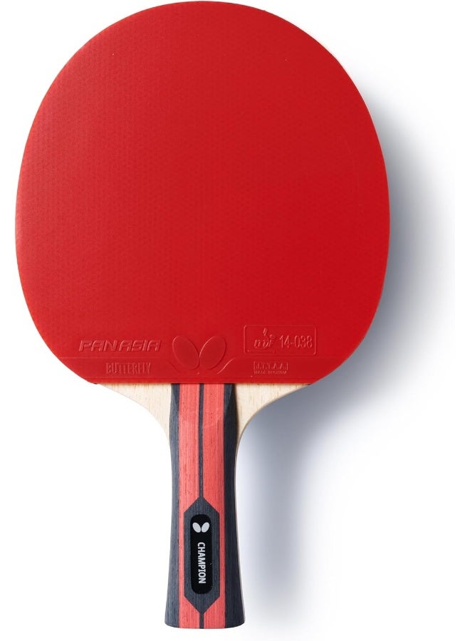 Butterfly Team Champion Table Tennis Bat, Professional Table Tennis Bat for Advanced & Experienced Players, ITTF Approved for Competitions, Black, Red, Concave - Image 1