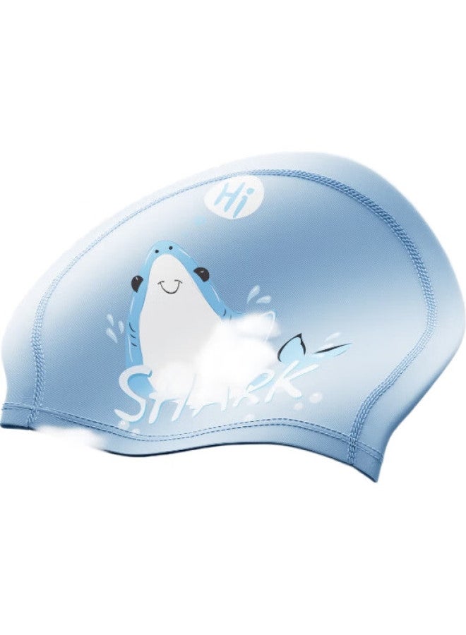 Keep Children'S Swim Cap, Non-Binding, For Boys And Girls, Comfortable Fabric Cap, Baby Ear Protection, Swimming Equipment, 250 Blue And White - Image 1