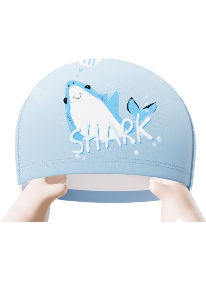 Keep Children'S Swim Cap, Non-Binding, For Boys And Girls, Comfortable Fabric Cap, Baby Ear Protection, Swimming Equipment, 250 Blue And White - Image 3