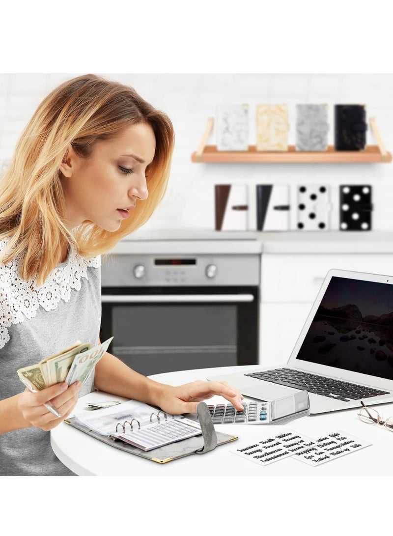 Budget Binder, A6 Marble PU Leather Binder, Money Organizer Cash Envelopes Budget Planner with 12 Zipper Cash Envelopes, 12 Expense Budget Sheets for Budgeting, Saving Money - Image 5