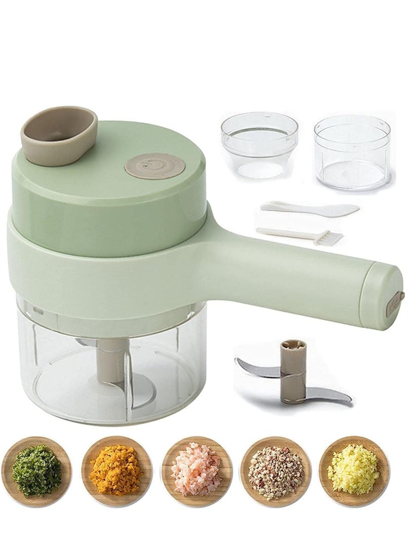 4 in 1 Handheld Electric Vegetable Cutter Set Kitchen Tool Garlic Chilli Pepper Onion Celery Ginger Meat With Brush - Image 2