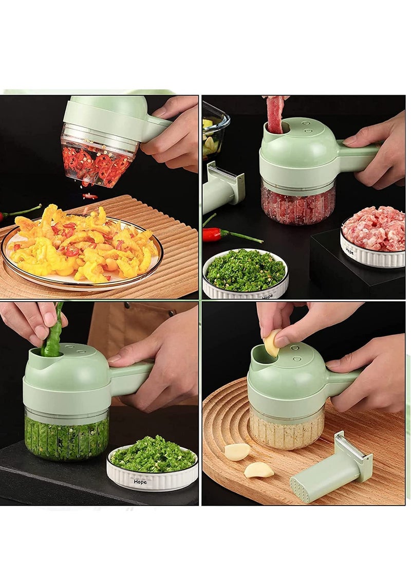 4 in 1 Handheld Electric Vegetable Cutter Set Kitchen Tool Garlic Chilli Pepper Onion Celery Ginger Meat With Brush - Image 4