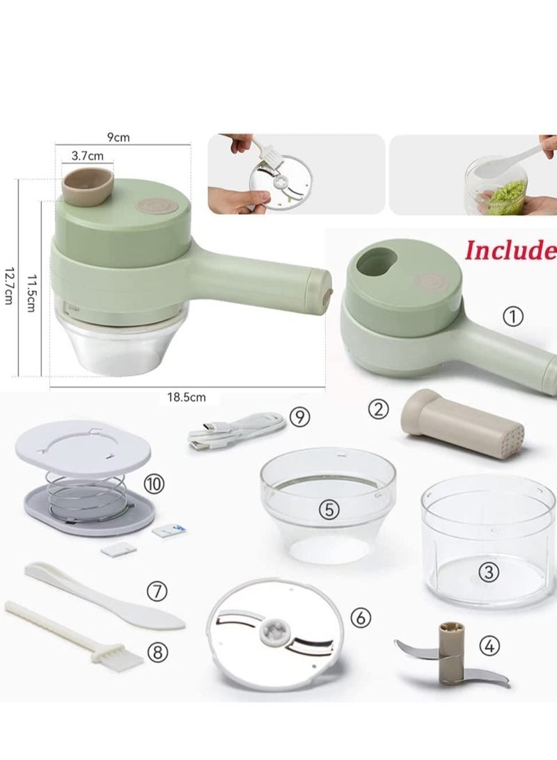 4 in 1 Handheld Electric Vegetable Cutter Set Kitchen Tool Garlic Chilli Pepper Onion Celery Ginger Meat With Brush - Image 5