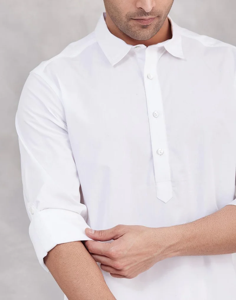 Fabindia  White Cotton Pathani for Men | Best Price UAE