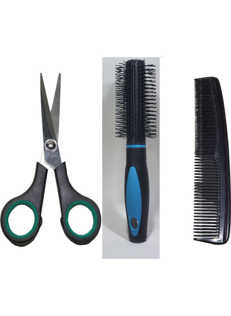 Paradise Hairdresser Set Mustache Cutting Hair Brush and Comb Gift Set of 3 