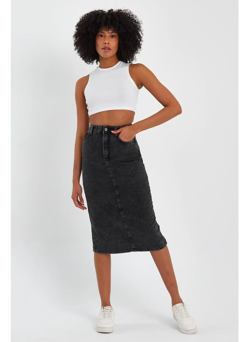 الكسندر جاردي Special Collection Long Denim Skirt (AG-2021KM)