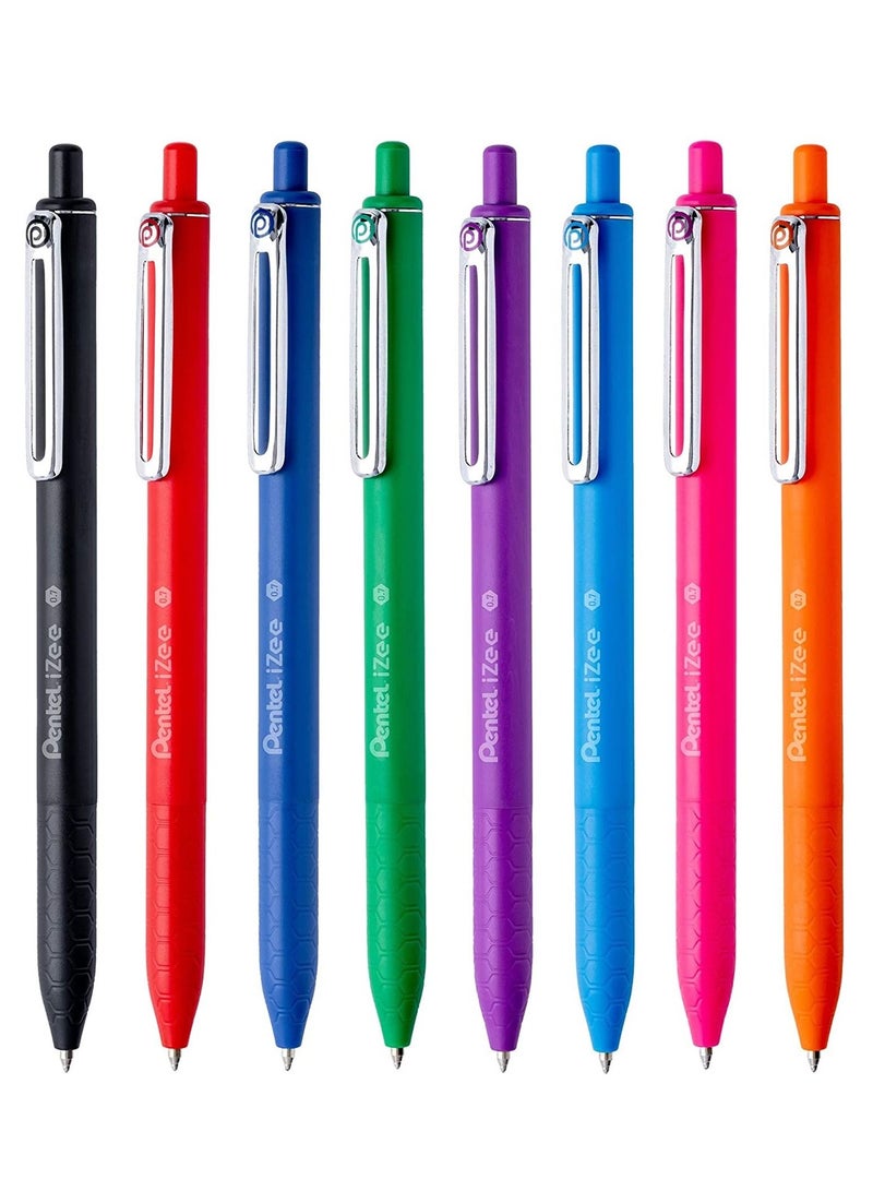 Pentel قلم حبر جاف قابل للسحب 8 قطع بقطر 0.7 مم بألوان متعددة - Image 1