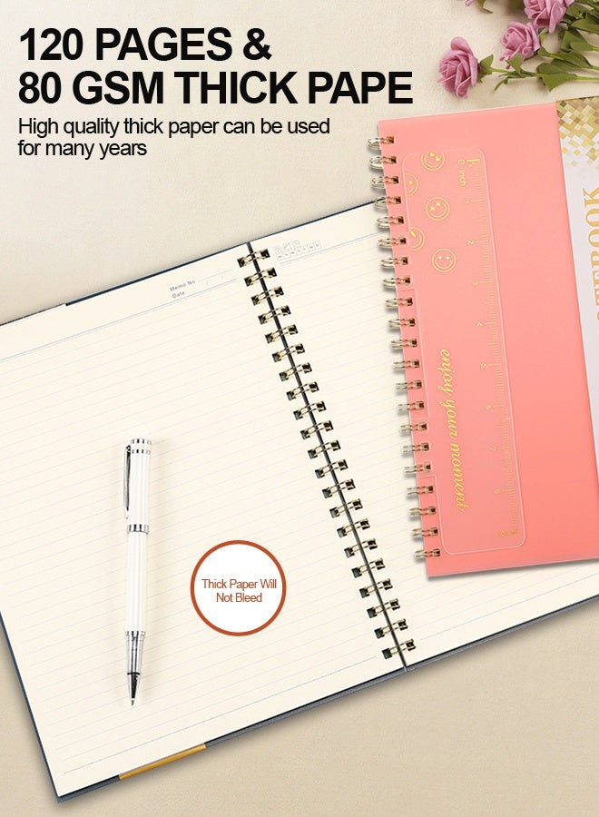 HOME-MART Notebook, A4 Large Pink Notebooks for Women Men, 8.5” X 11” Spiral Notebook Journal, College Ruled Lined Journal, 80 GSM Paper, Plastic Hardcover Spiral Bound Journals for Work, School - Image 5