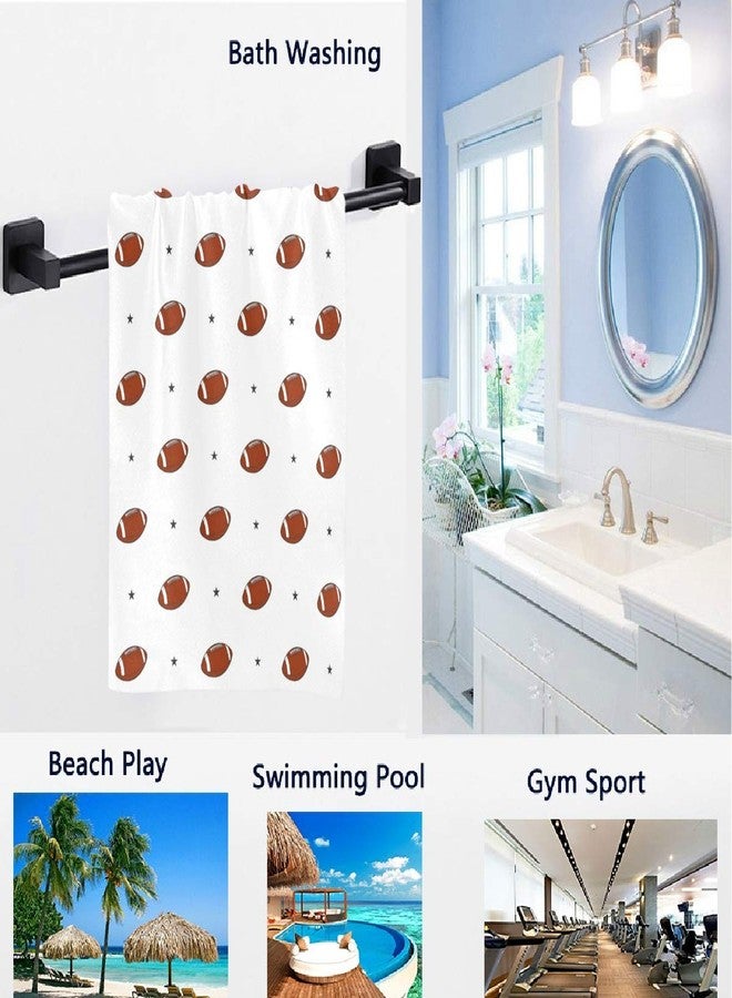 Naanle Simple Style American Football Balls Stars Pattern Soft Guest Hand Towels Multipurpose for Bathroom, Hotel, Gym and Spa (16 x 30 Inches) - Image 2