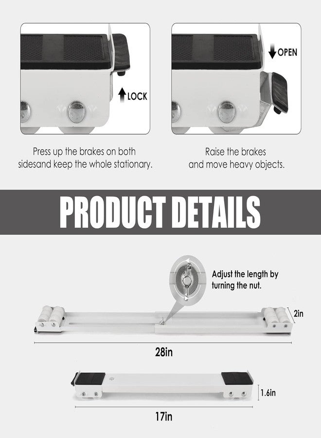 GLADBACK Heavy Load Furniture Lifter Mover Tool Set - Moving Roller Wheel Set Easy and Safe Shifting Slider Tools for Washing Machines, Fridge, Sofa, Table, Cupboard - Image 2