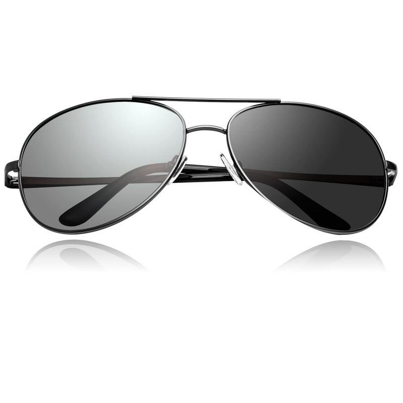 YIMI Polarized Photochromic Driving z87 Sunglasses For Men Women Day and Night safety glasses photochromicBlack Frame Black lens - Image 2