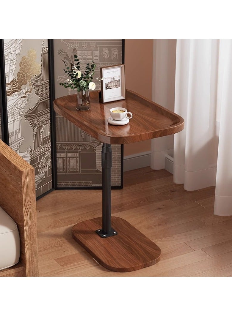 Home Side Coffee Tables for Small Spaces Sofa Side Table Tray End Lip Around Table Adjustable Height(57cm-91cm) Walnut Grain Table Top