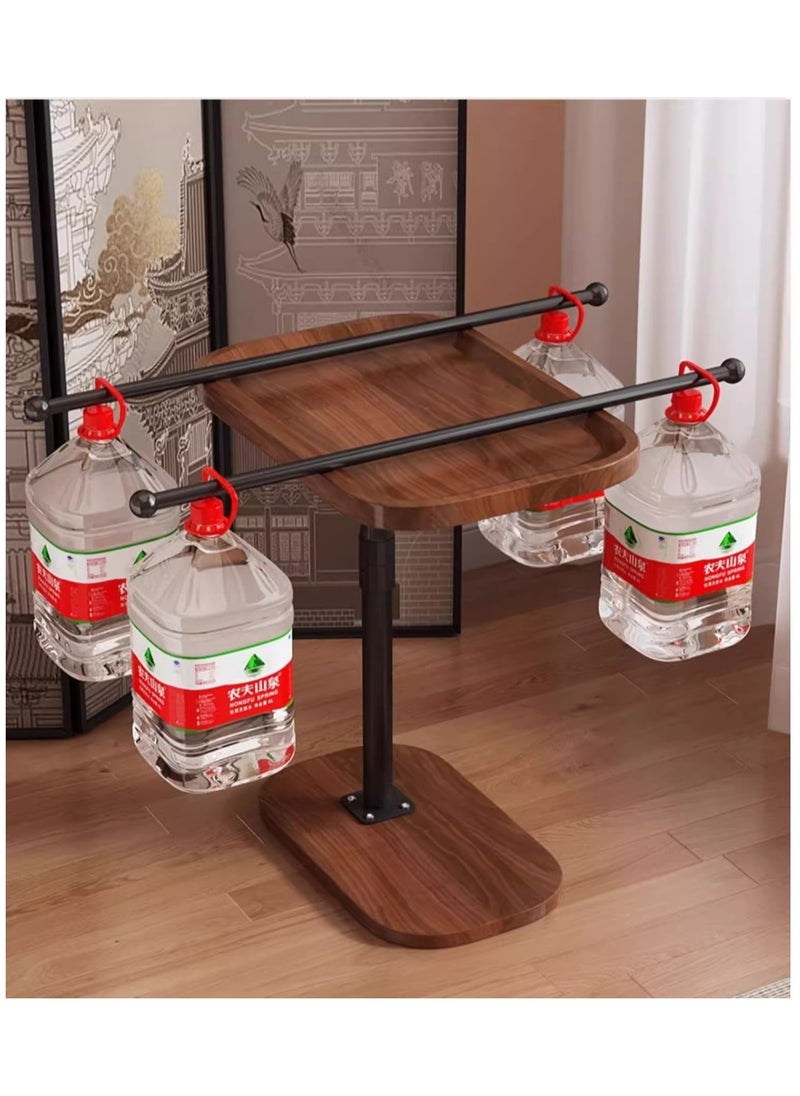 Home Side Coffee Tables for Small Spaces Sofa Side Table Tray End Lip Around Table Adjustable Height(57cm-91cm) Walnut Grain Table Top
