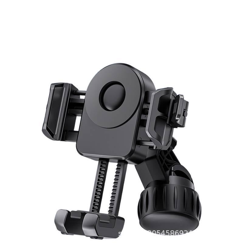 AD Black Motorcycle & Bicycle Phone Holder with Secure Grip for Riding and Navigation and Rearview Mirror Mount for Fits Most Smartphones - Image 3