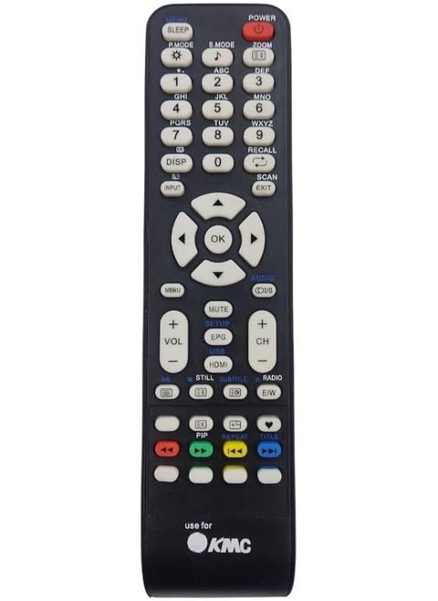 Replacement Remote Control Compatible For Kmc Lcd Led Tv Black