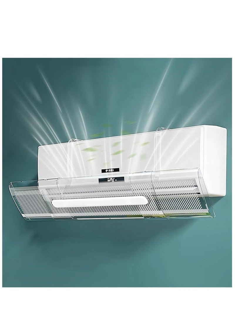 Air Conditioner Deflector, Air Conditioning Wind Shield, Split AC Air Conditioning Baffles for Preventing Air Blowing From AC Directly, 53-95cm Adjustable Retractable AC Windshield For Home Office (CLEAR / PET05) - Image 1