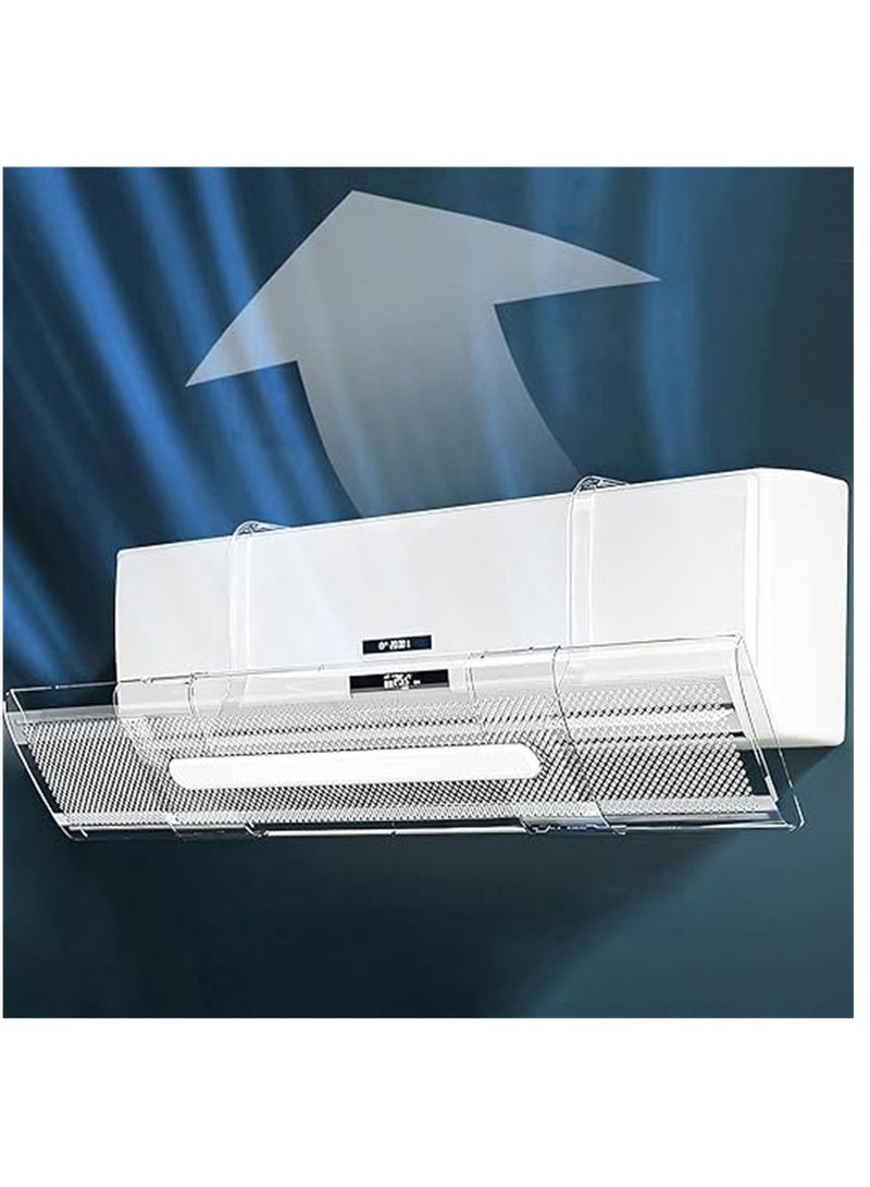 Air Conditioner Deflector, Air Conditioning Wind Shield, Split AC Air Conditioning Baffles for Preventing Air Blowing From AC Directly, 53-95cm Adjustable Retractable AC Windshield For Home Office (CLEAR / PET05) - Image 3